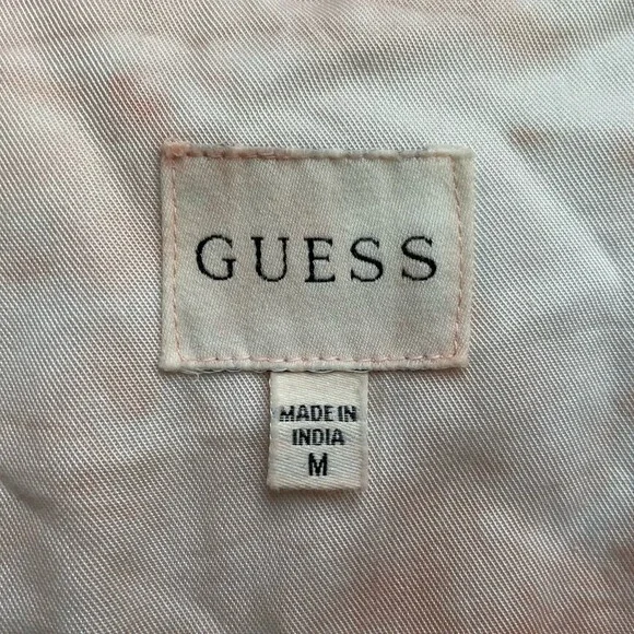 Guess Rose Bliss La Shonda Pink Tie Dye Button Down Belted Shirt Dress Size M - Picture 9 of 14